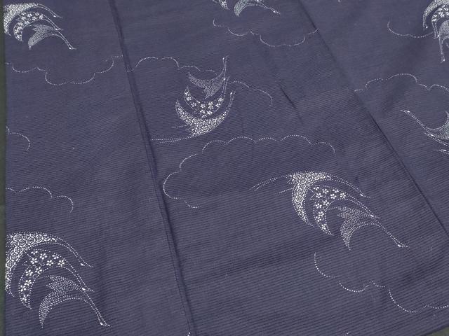 平和屋着物∴夏物　浴衣　綿絽　注染　手縫い　飛鳥文　綿　逸品　DABI8575cd