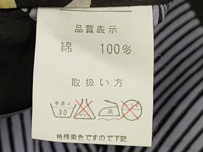 平和屋着物∴夏物　浴衣　注染　枝花文　綿　逸品　DABI8579cd