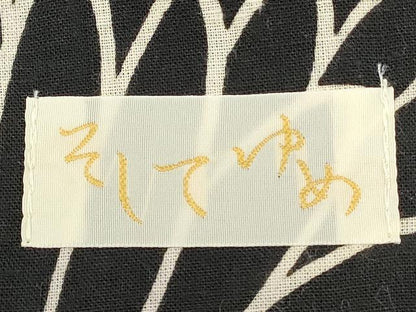 平和屋着物∴夏物　浴衣　注染　菊尽くし　黒地　日本製　綿　逸品　DABI8583cd
