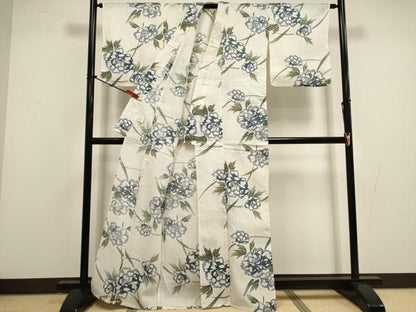 平和屋着物∴夏物　小紋・浴衣兼用　草花文　逸品　DABI8586cd