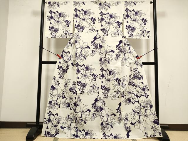 平和屋着物∴夏物　押切もえ　MOE OSHIKIRI　浴衣　舞花文　綿　逸品　DABI8588cd