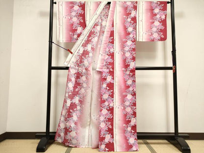 平和屋着物∴夏物　浴衣　花繋ぎ　綿　逸品　DABI8591cd
