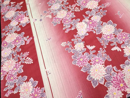 平和屋着物∴夏物　浴衣　花繋ぎ　綿　逸品　DABI8591cd