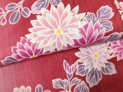 平和屋着物∴夏物　浴衣　花繋ぎ　綿　逸品　DABI8591cd