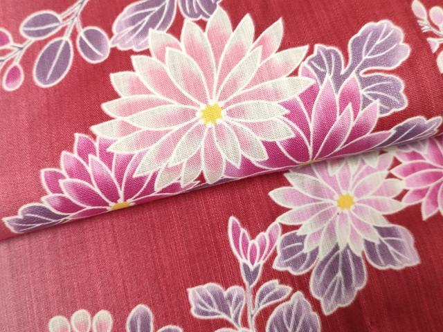 平和屋着物∴夏物　浴衣　花繋ぎ　綿　逸品　DABI8591cd