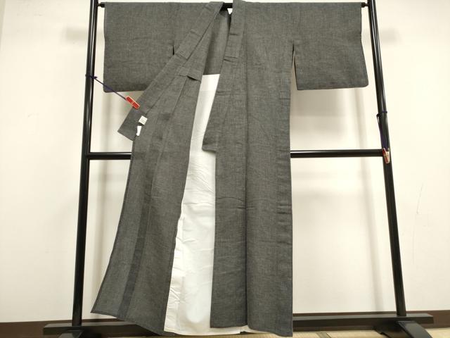 平和屋着物∴夏物　小紋・浴衣兼用　十字絣　日本製　綿麻　逸品　DABI8599qa