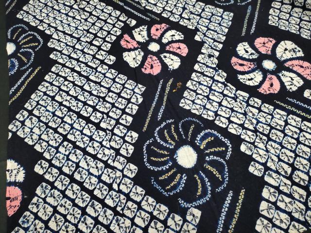 平和屋着物∴夏物　浴衣　有松鳴海絞り　流水花文　綿　逸品　DABI8601cd