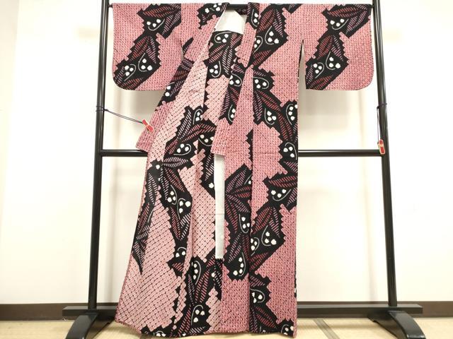 平和屋着物∴夏物　浴衣　有松鳴海絞り　草葉文　綿　逸品　DABI8607cd