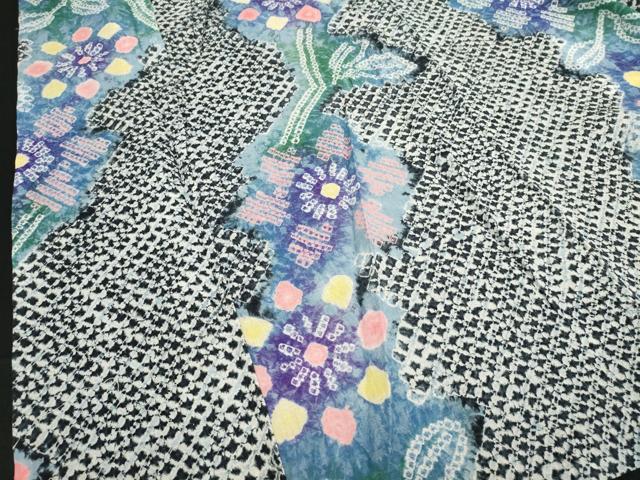 平和屋着物∴夏物　浴衣　有松鳴海絞り　枝花文　綿　逸品　DABI860cd