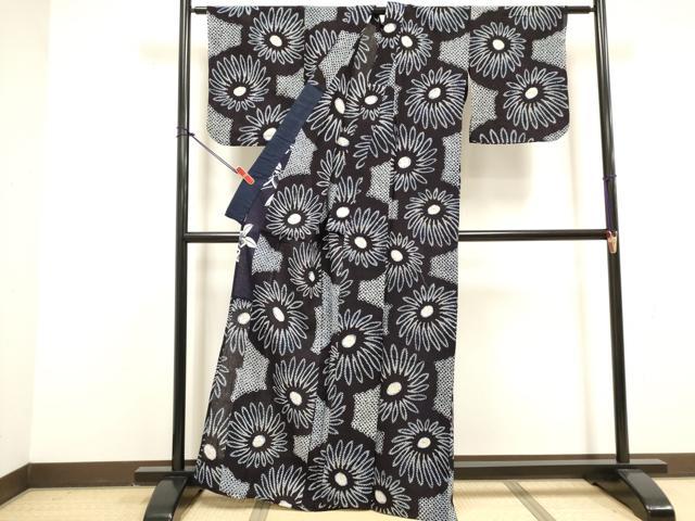 平和屋着物∴夏物　浴衣　有松鳴海絞り　花繋ぎ　綿　逸品　DABI8612cd