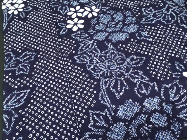 平和屋着物∴夏物　浴衣　有松鳴海絞り　枝花文　綿　逸品　DABI8621cd