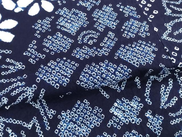 平和屋着物∴夏物　浴衣　有松鳴海絞り　枝花文　綿　逸品　DABI8621cd