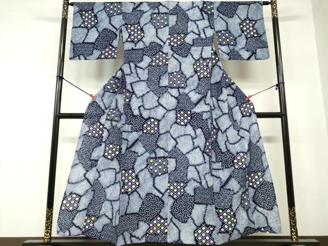 平和屋着物∴夏物　浴衣　有松鳴海絞り　吉祥幾何学文　綿　逸品　DABI8628cd