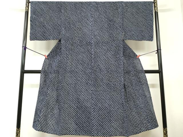 平和屋着物∴夏物　男性　浴衣　有松鳴海絞り　斜縞　綿　逸品　DABI8632cd