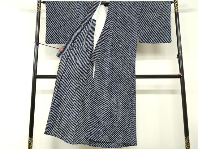 平和屋着物∴夏物　男性　浴衣　有松鳴海絞り　斜縞　綿　逸品　DABI8632cd