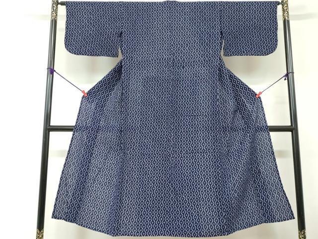 平和屋着物∴夏物　浴衣　有松鳴海絞り　立涌花文　綿　逸品　DABI8635cd
