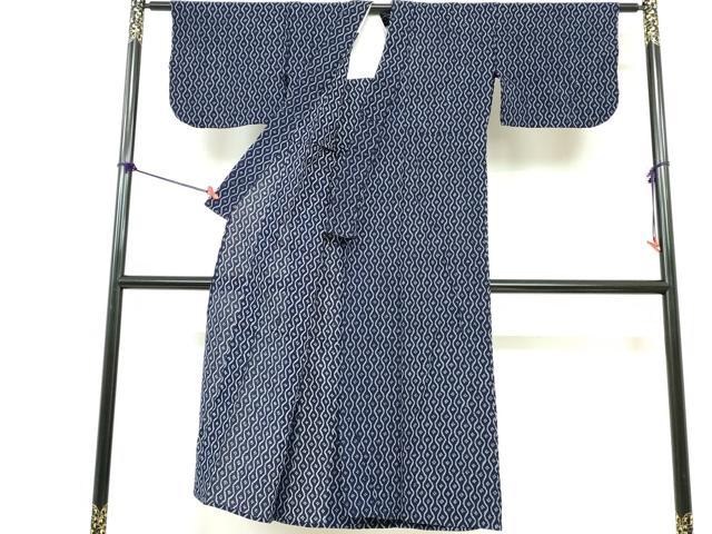 平和屋着物∴夏物　浴衣　有松鳴海絞り　立涌花文　綿　逸品　DABI8635cd