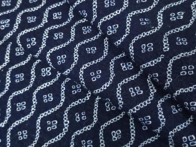 平和屋着物∴夏物　浴衣　有松鳴海絞り　立涌花文　綿　逸品　DABI8635cd