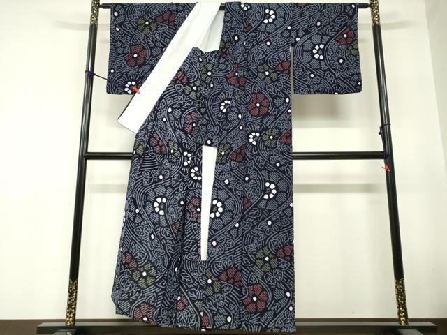 平和屋着物∴夏物　浴衣　有松鳴海絞り　草花文　綿　逸品　DABI8636cd