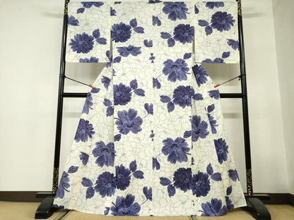 平和屋着物∴夏物　浴衣　舞花文　綿　逸品　DABI8640cd