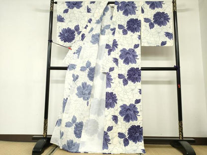 平和屋着物∴夏物　浴衣　舞花文　綿　逸品　DABI8640cd