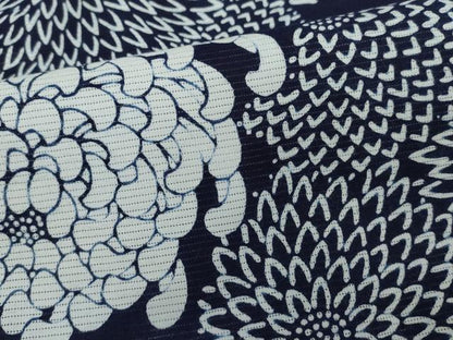 平和屋着物∴夏物　浴衣　綿絽　注染　手縫い　雪輪花文　乱菊　綿　逸品　DABI8641cd