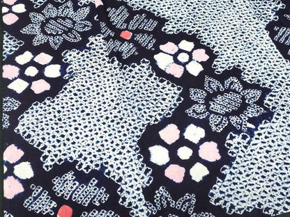 平和屋着物∴夏物　浴衣　有松鳴海絞り　花繋ぎ　綿　逸品　DABI8642cd