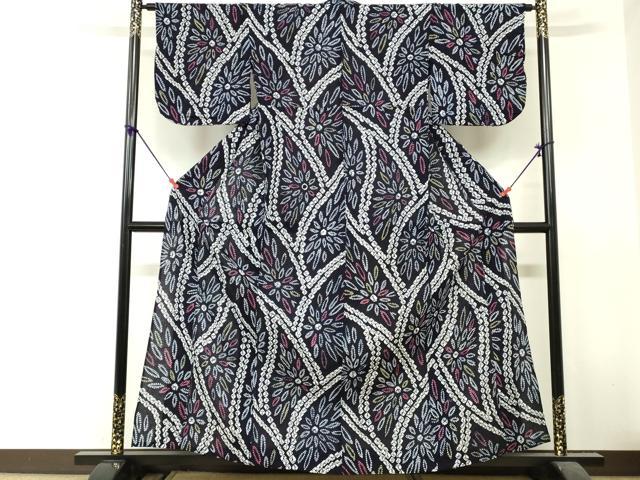 平和屋着物∴夏物　浴衣　有松鳴海絞り　舞花文　綿　逸品　DABI8648cd