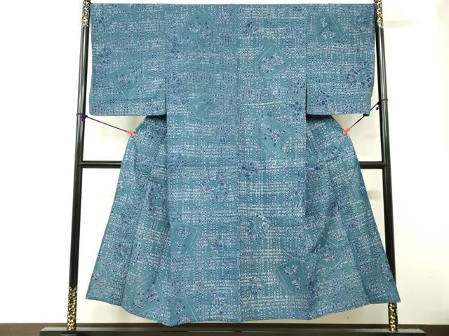 平和屋着物∴夏物　男性　浴衣　注染　手縫い　将棋　綿　逸品　DABI8653cd