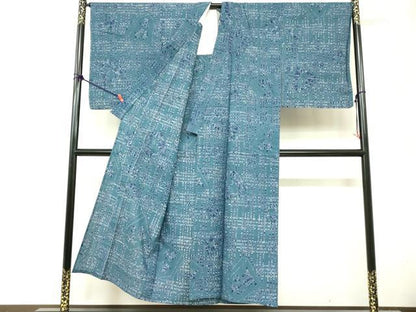 平和屋着物∴夏物　男性　浴衣　注染　手縫い　将棋　綿　逸品　DABI8653cd