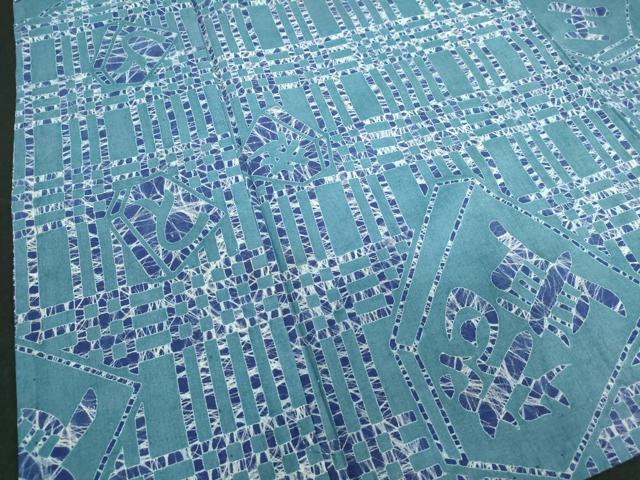 平和屋着物∴夏物　男性　浴衣　注染　手縫い　将棋　綿　逸品　DABI8653cd