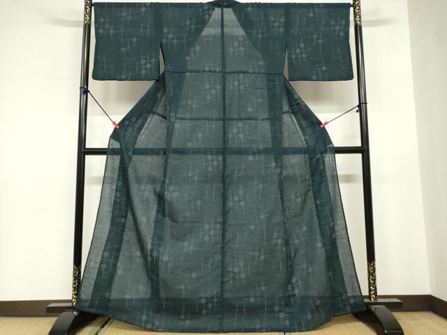 平和屋着物∴夏物　阿波しじら織　浴衣　十字絣　綿　逸品　DABI8658cd