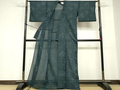 平和屋着物∴夏物　阿波しじら織　浴衣　十字絣　綿　逸品　DABI8658cd