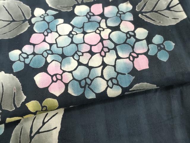 平和屋着物∴夏物　浴衣　注染　紫陽花　逸品　DABI8664cd