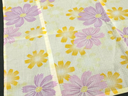 平和屋着物∴夏物　綿紅梅　浴衣　秋桜　コスモス　綿　逸品　DABI8665cd