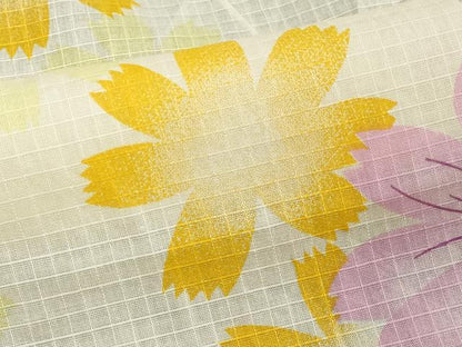 平和屋着物∴夏物　綿紅梅　浴衣　秋桜　コスモス　綿　逸品　DABI8665cd