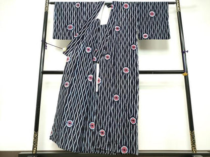 平和屋着物∴夏物　浴衣　有松鳴海絞り　立涌丸文　綿　逸品　DABI8672cd