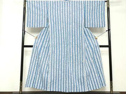 平和屋着物∴夏物　浴衣　綿絽　注染　流水文　間道　綿　逸品　DABI8676cd