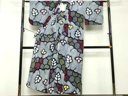 平和屋着物∴夏物　浴衣　有松鳴海絞り　亀甲花文　綿　逸品　DABI8678cd