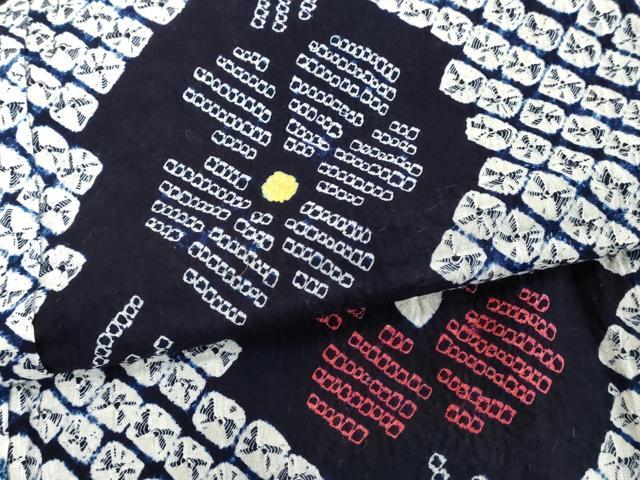 平和屋着物∴夏物　浴衣　有松鳴海絞り　枝花文　綿　逸品　DABI8679cd