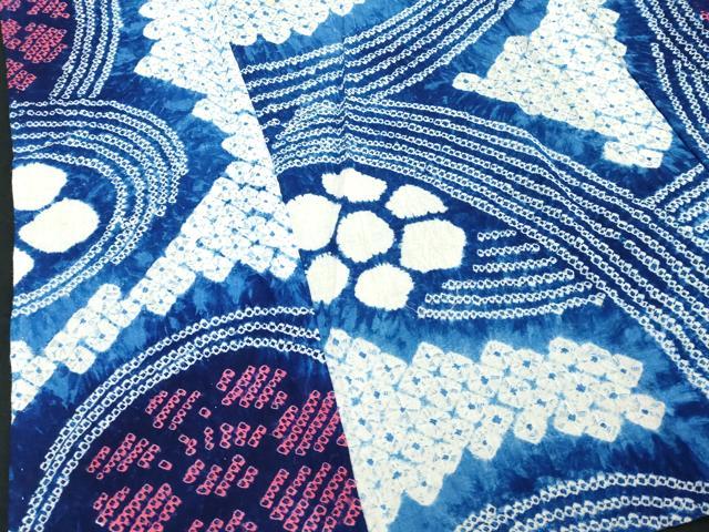 平和屋着物∴夏物　浴衣　有松鳴海絞り　流水花文　綿　逸品　DABI8690cd