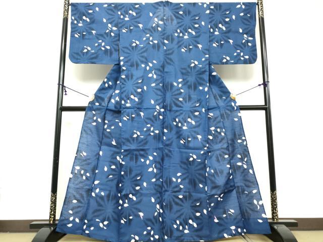 平和屋着物∴夏物　浴衣　舞桜文　綿　逸品　DABI8694cd
