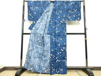 平和屋着物∴夏物　浴衣　舞桜文　綿　逸品　DABI8694cd