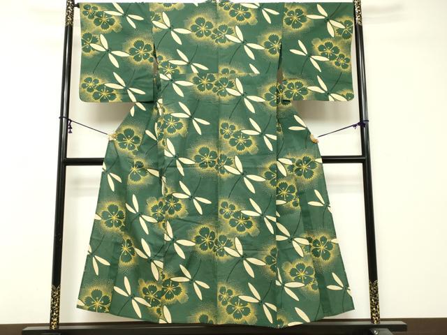 平和屋着物∴夏物　浴衣　注染　手縫い　トンボ　撫子　綿　逸品　DABI8695cd