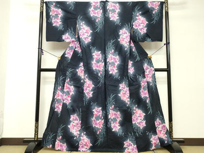 平和屋着物∴夏物　浴衣　草花文　蘭　逸品　DABI8696cd