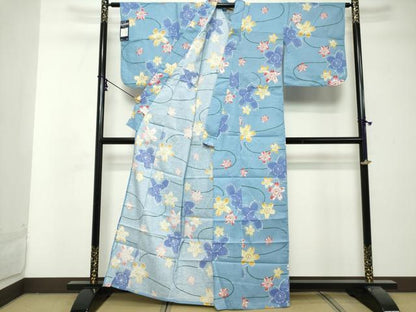 平和屋着物∴夏物　浴衣　流水舞桜文　逸品　DABI8697cd
