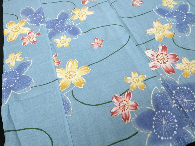 平和屋着物∴夏物　浴衣　流水舞桜文　逸品　DABI8697cd