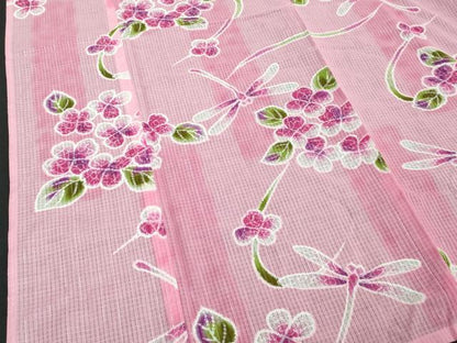 平和屋着物∴夏物　浴衣　トンボ　紫陽花　銀糸　逸品　DABI8698cd