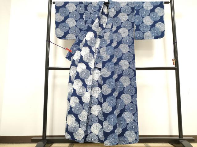 平和屋着物∴夏物　浴衣　舞花文　菊　綿　逸品　DABI8704cd
