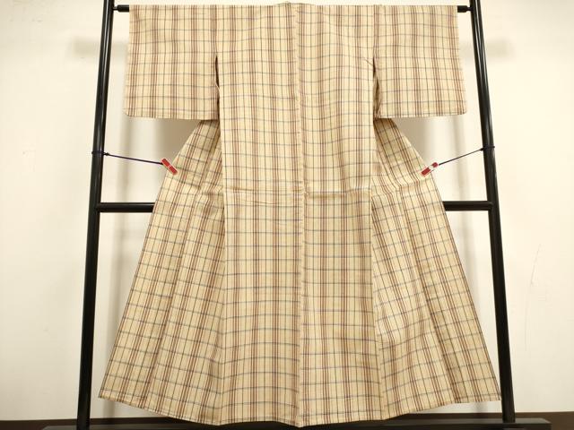 平和屋着物∴夏物　阿波しじら織　浴衣　格子　綿　逸品　DABI8706cd
